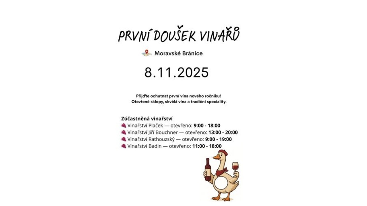 Otevřené sklepy Moravské Bránice 8.11.2025